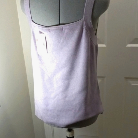 NWT Sigrid Olsen Collection, Lilac, Square Neck Sleeveless  SilkTop, Sz L - Picture 5 of 8